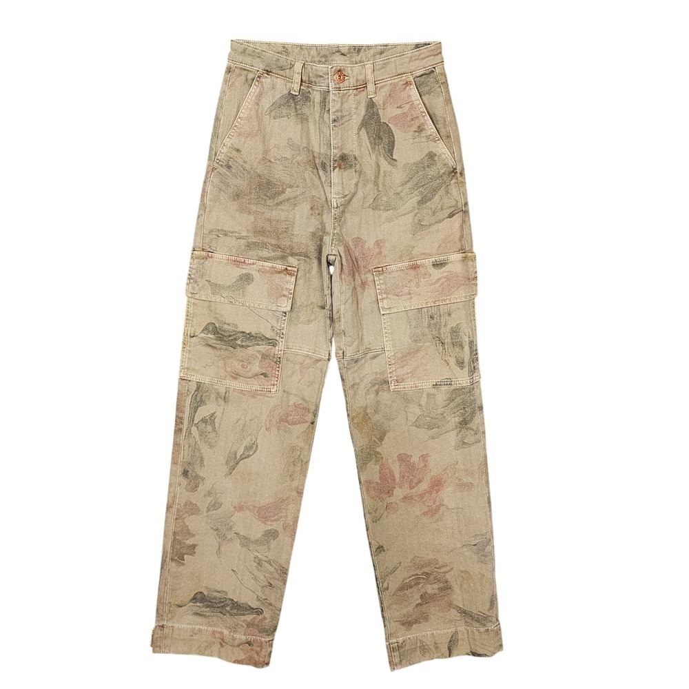 Strom‎ Denim Adriano Goldschmied Knox Cargo Pants Women Floral Camo Size 26